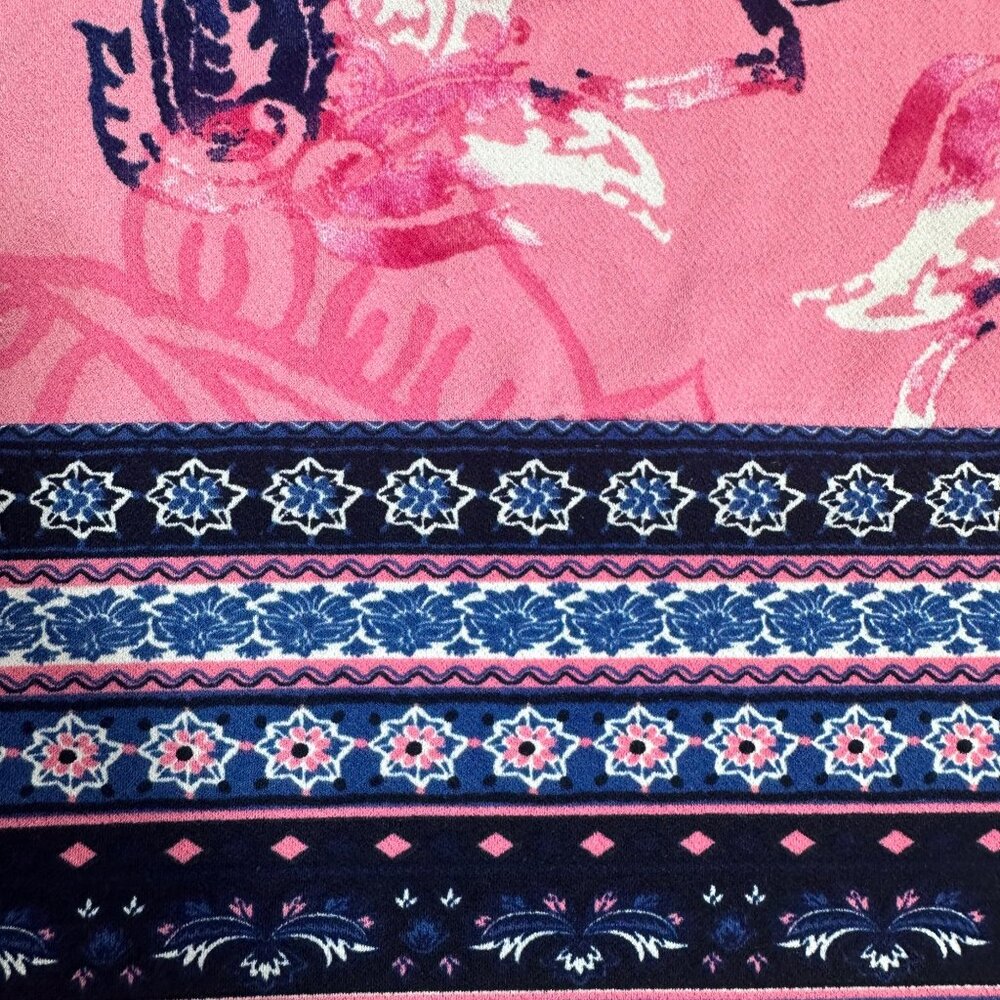 JM Collection Short sleeve Tunic Top with Cut Out Neckline Color Pink Size M - Picture 3 of 5